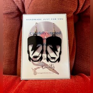 Handmade David Bowie Dangle Earrings - Made from vinyl record!